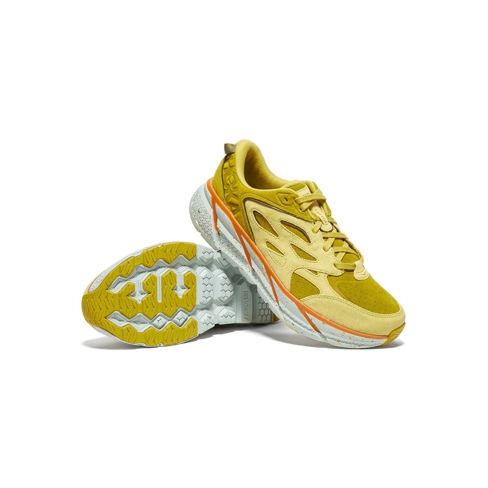 HOKA Clifton L Suede Sneakers
Golden Lichen · Celery Root